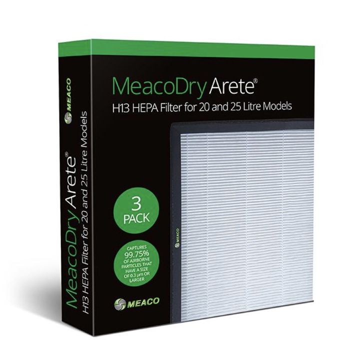 Filtre HEPA H13 pentru dezumidificatoare Arete 20L/25L, set de 3 bucati, alb