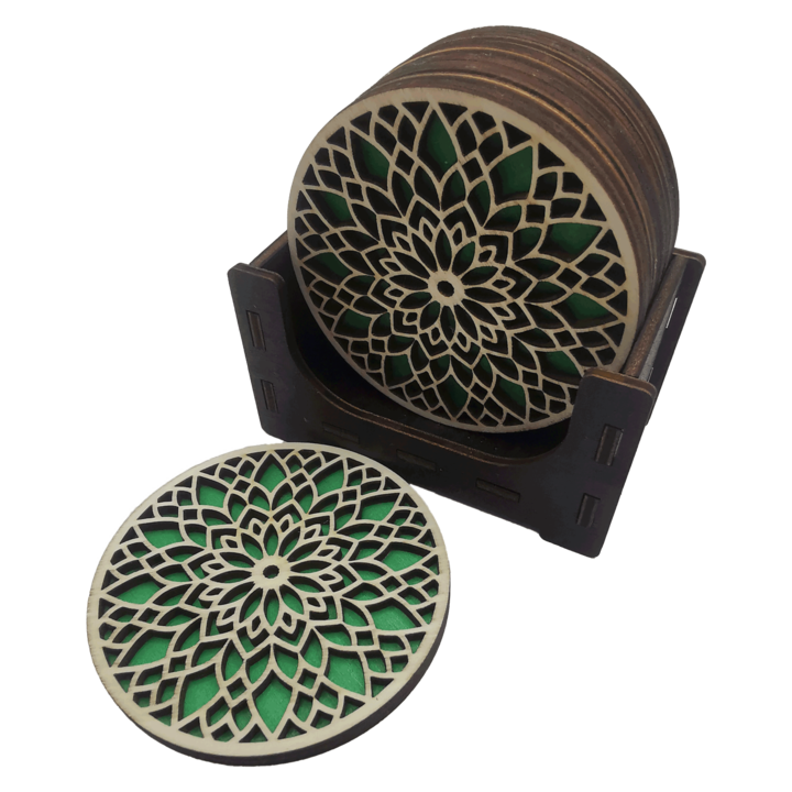 Set 6 suporturi de pahare cu model decorativ v.3