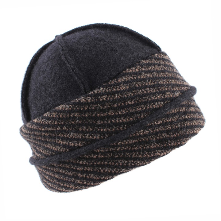 Caciula din lana HatYou CP3550, Pentru femei, Negru/Bej