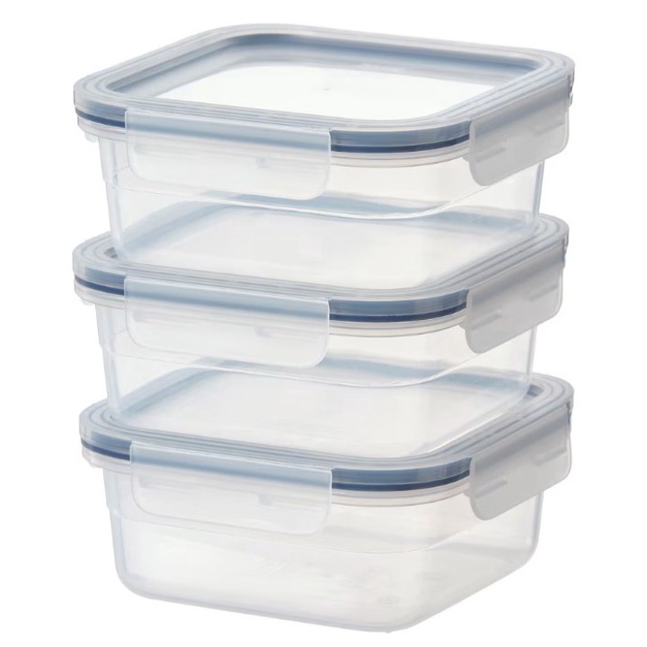 Caserola, patrat, plastic, capacitate 750 ml