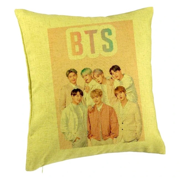 BTS Army 6 dekoratív párna, 40×40 cm, zöld, levehető huzat, fújtató