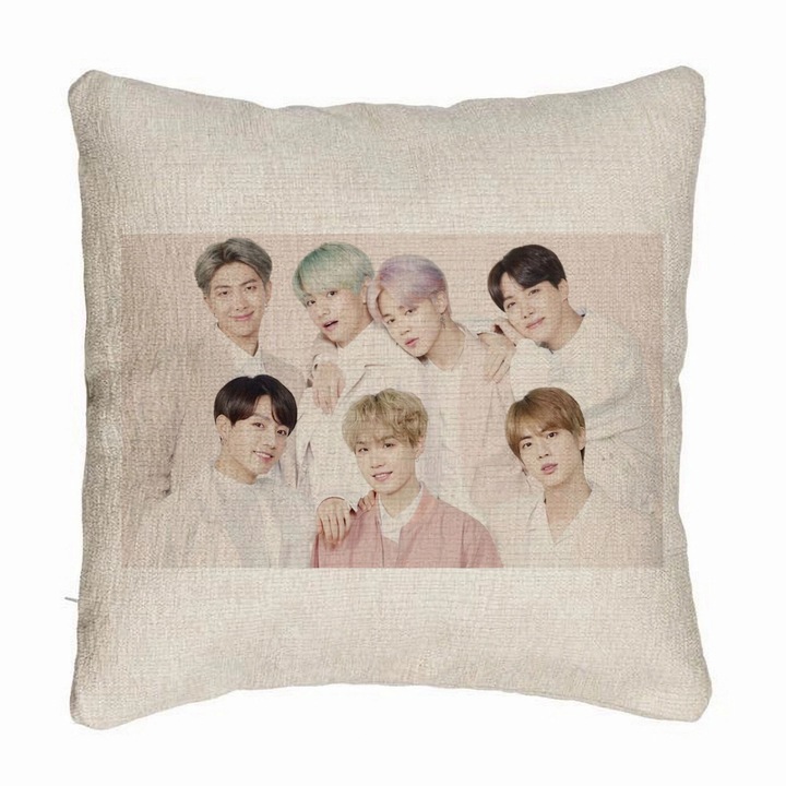 BTS Army 12 kanapé dekoratív párna, 40×40 cm, levehető huzat, fújtató