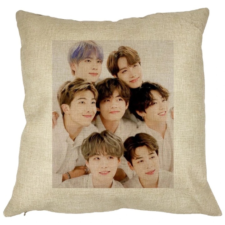 BTS Army 10 dekoratív párna, 40×40 cm, levehető huzat, fújtató