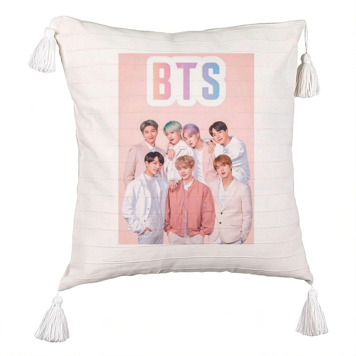 BTS Army 6 rojtos díszpárna, 45×45 cm, cipzárral