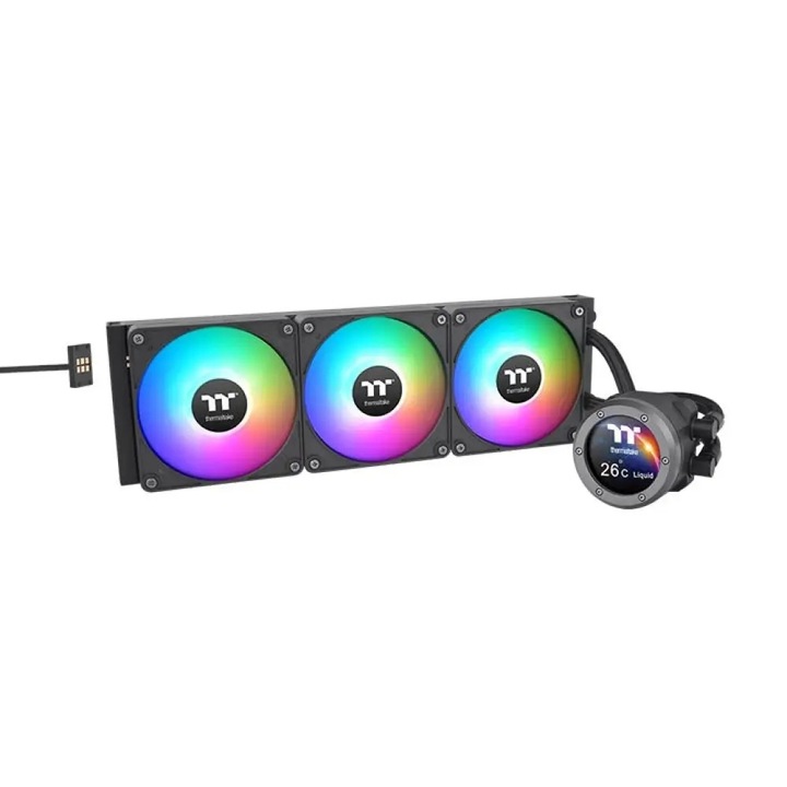 Racitor lichid TH420 V2 Ultra EX, Thermaltake, 500-1800 rpm, RGB, 3 x 14 cm, negru