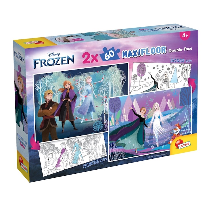 Lisciani Giochi 4097906 Jégvarázs 2 az 1-ben maxi 2x60db-os puzzle és színező 50x35cm - Lisciani