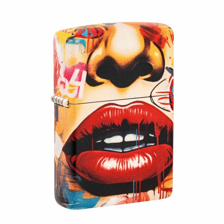 Bricheta Zippo, Street Art Face Matte, metal, 5,7x3,9x1,3cm