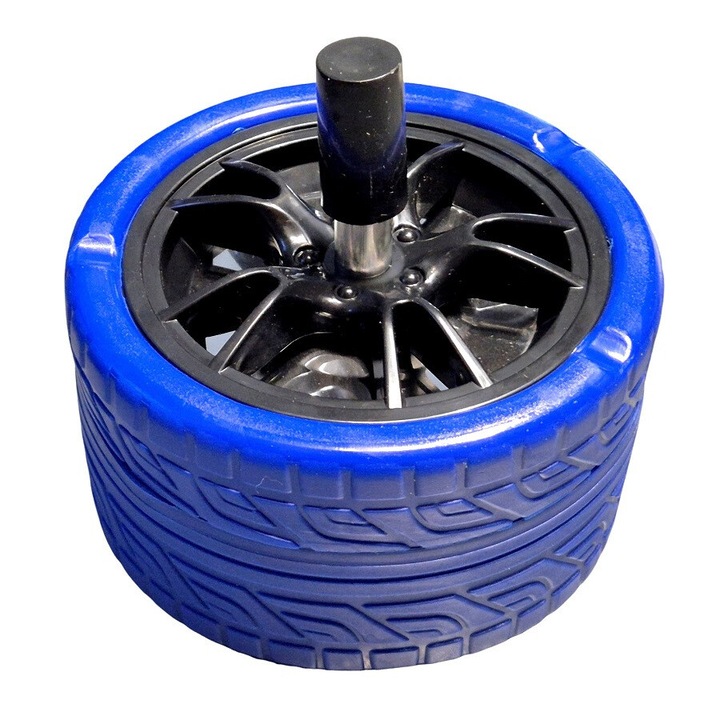 Forgó hamutartó, 11,5cm, kék, fém, szett