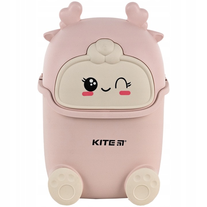 Cos de gunoi pentru birou, Mini Cos de gunoi 3.5l, design dragut, roz, KITE
