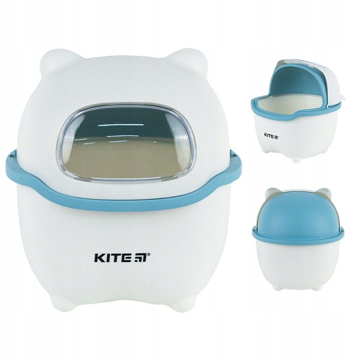 Cos de gunoi pentru birou KITE, 3.5l, 16x21cm, alb/albastru