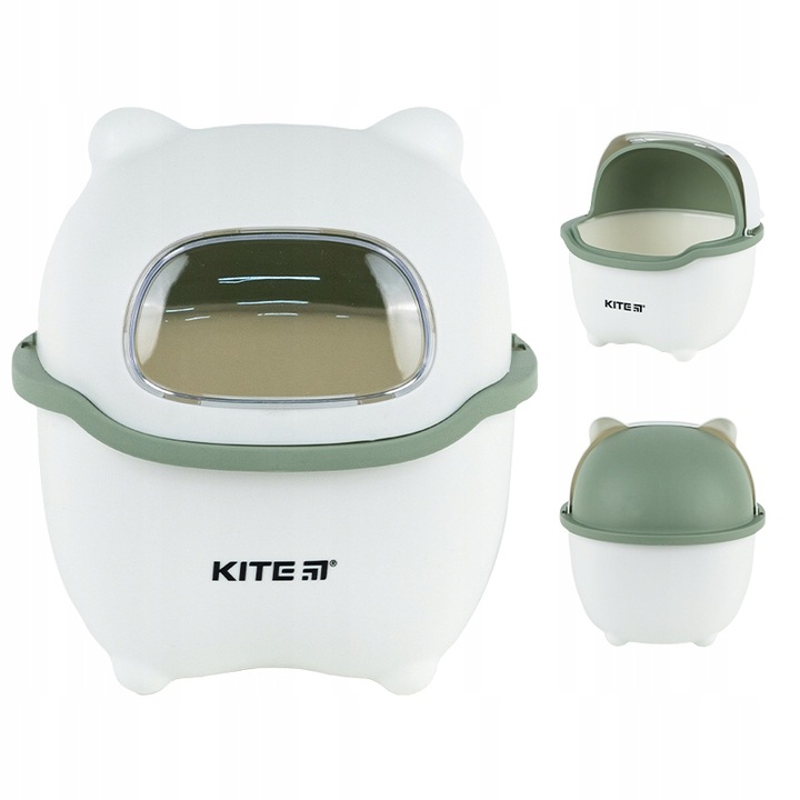 Cos de gunoi 3,5 l pentru deseuri mini, de birou pentru copii, design atractiv, alb, 16x21cm KITE