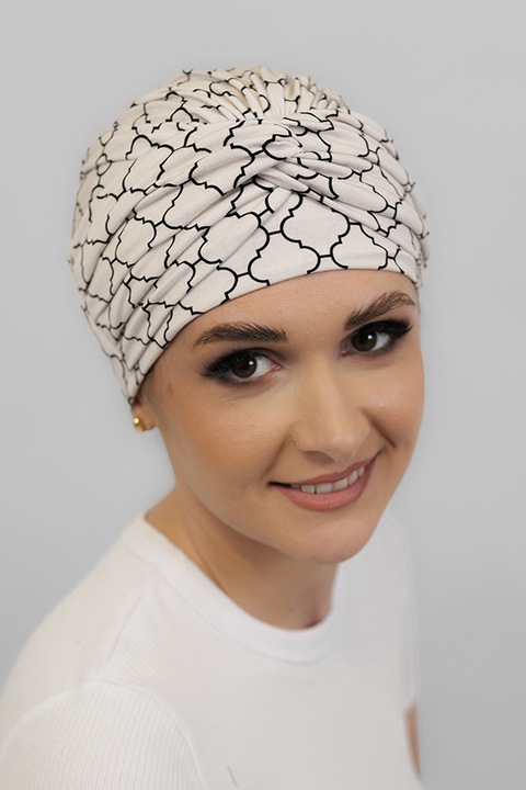 Turbán Nicoletta B/200 ecru onkológiai kemoterápia után bambusz viszkóz
