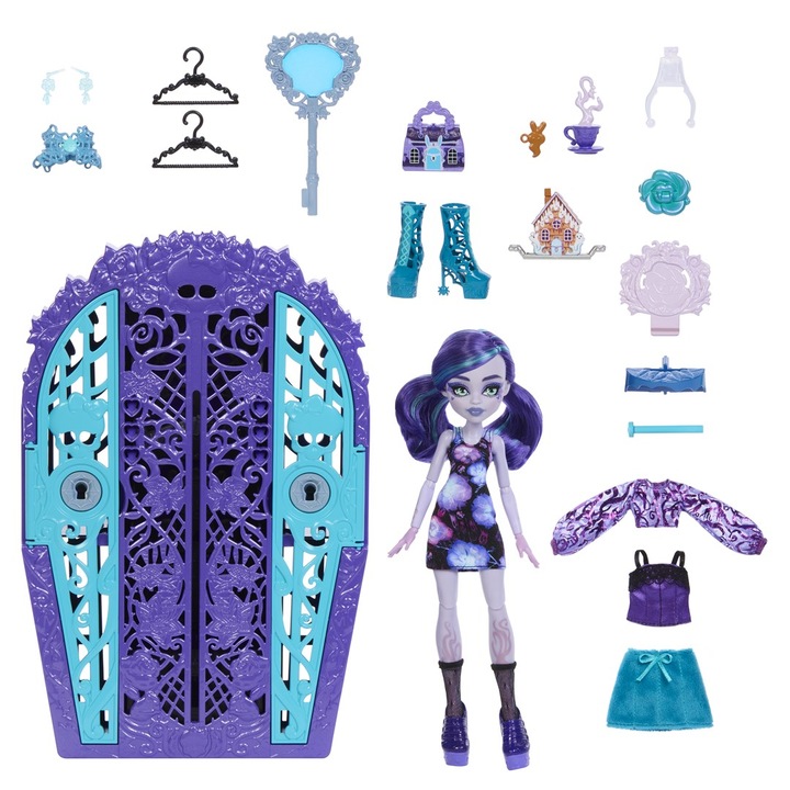 Моден комплект кукли Mattel Twyla, многоцветен, 22 аксесоара, 4 години+