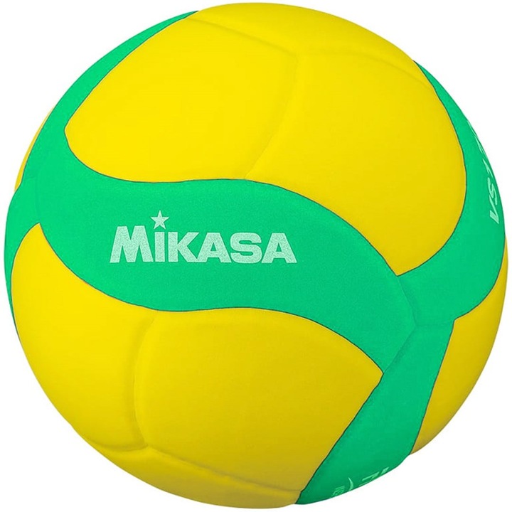 Minge volei Mikasa VS160W, 18 panouri, verde-galben, dimensiune 4, set 1 buc.