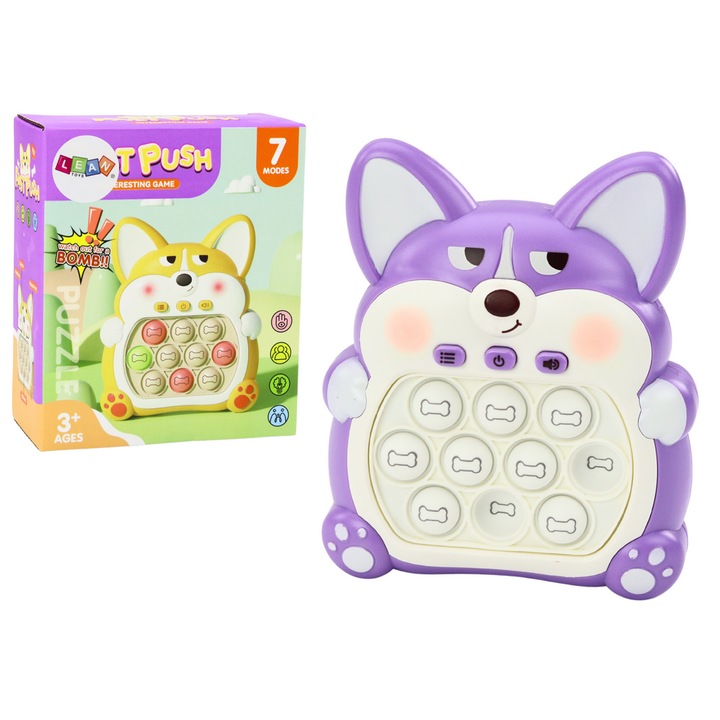 LEAN TOYS interaktív játék, lila, 14x11,5x5cm