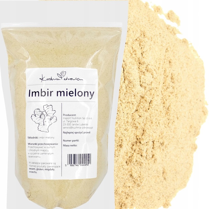 Ghimbir macinat - Kuchnia Zdrowia - Fara arome adaugate - Ideal pentru ceai de ghimbir - Ambalaj ermetic cu fermoar: (1 kg )