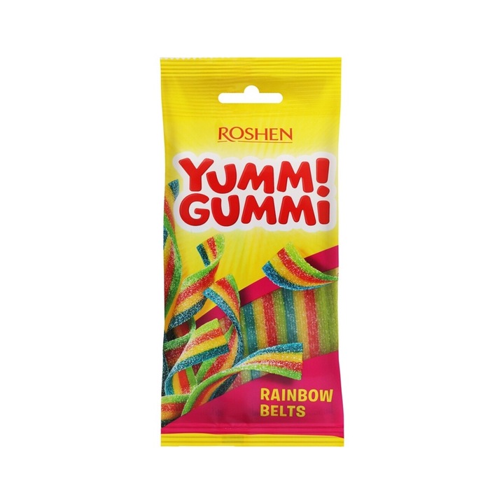 Set 3 pungi de jeleuri Rainbow Belts, 3x70g, Roshen