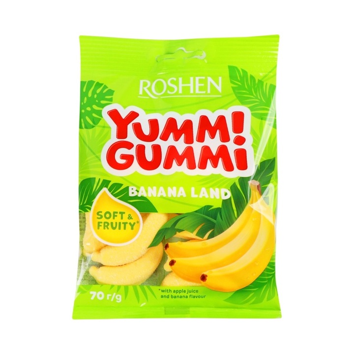 Set 3 pungi de jeleuri Banana Land, 3x70g, Roshen