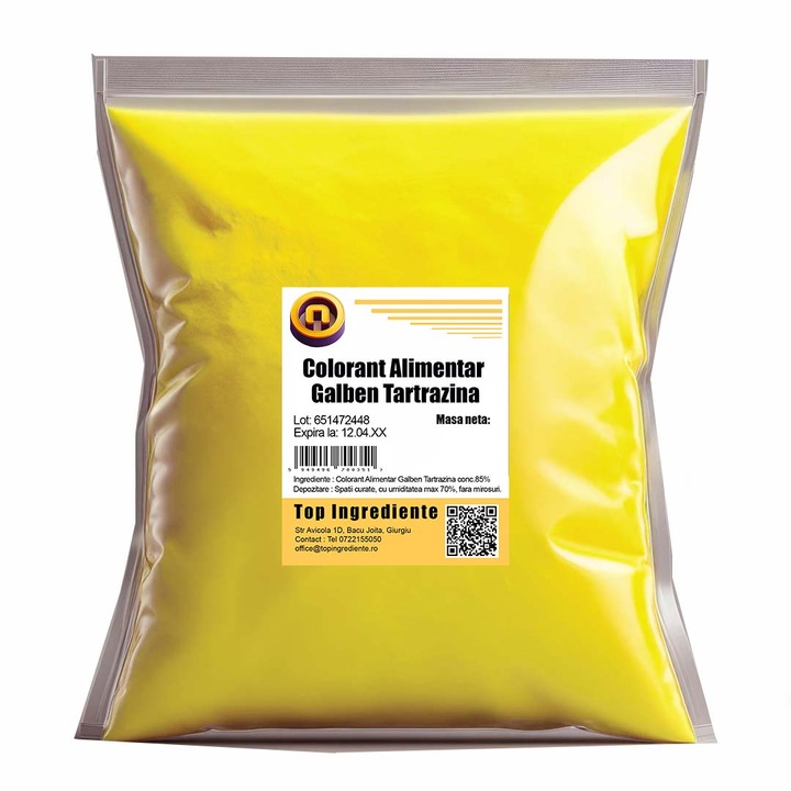 Colorant Alimentar Galben Tartrazina 85%, punga 100g