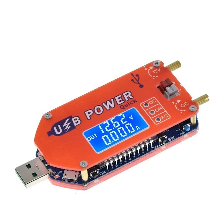 Modul ajustabil de alimentare, General, USB, display digital, 4-13V, 1-30V, 0-2A, 67g
