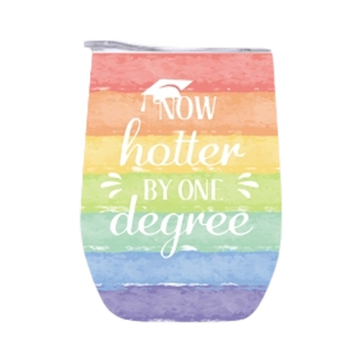 12 oz-os termikus bögre, U dizájn, rozsdamentes acél, színes nyomat, sokoldalú felhasználás