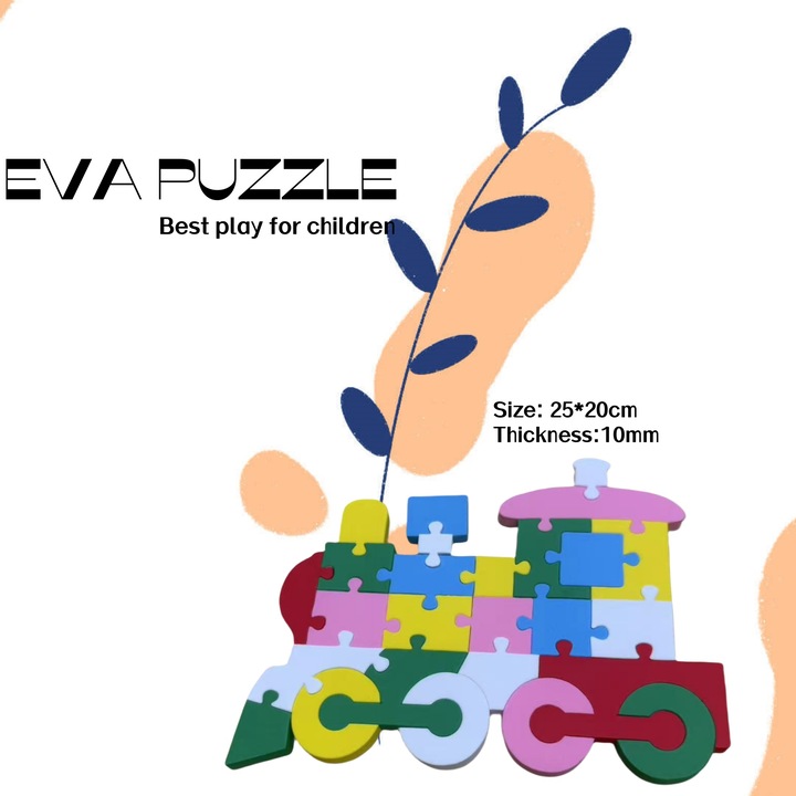 Set puzzle educativ din spuma EVA, 19.5x25cm, multicolor, 10MM grosime