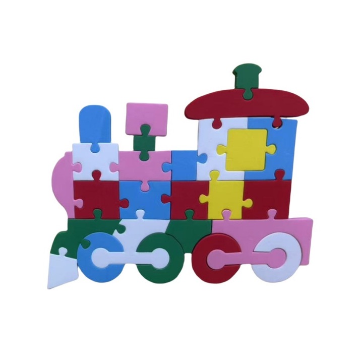 Комплект образователни пъзели, изработени от EVA пяна, 19,5x25 см, многоцветни, дебелина 10 мм