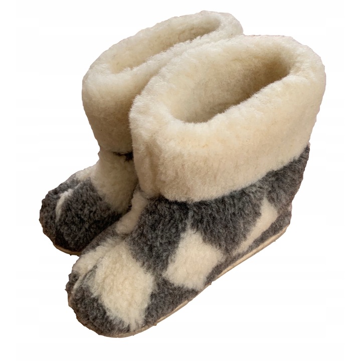 Papuci de casa barbati, Sheepmania, Lana, Gri 5903