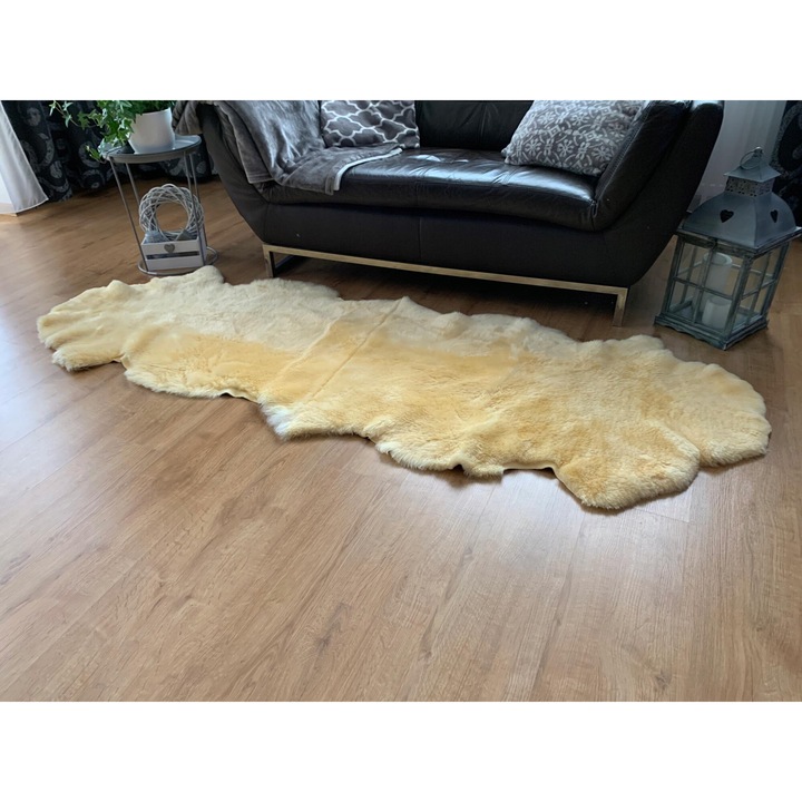 Covor, Sheepmania, piele de oaie, 200x65-75cm, crem