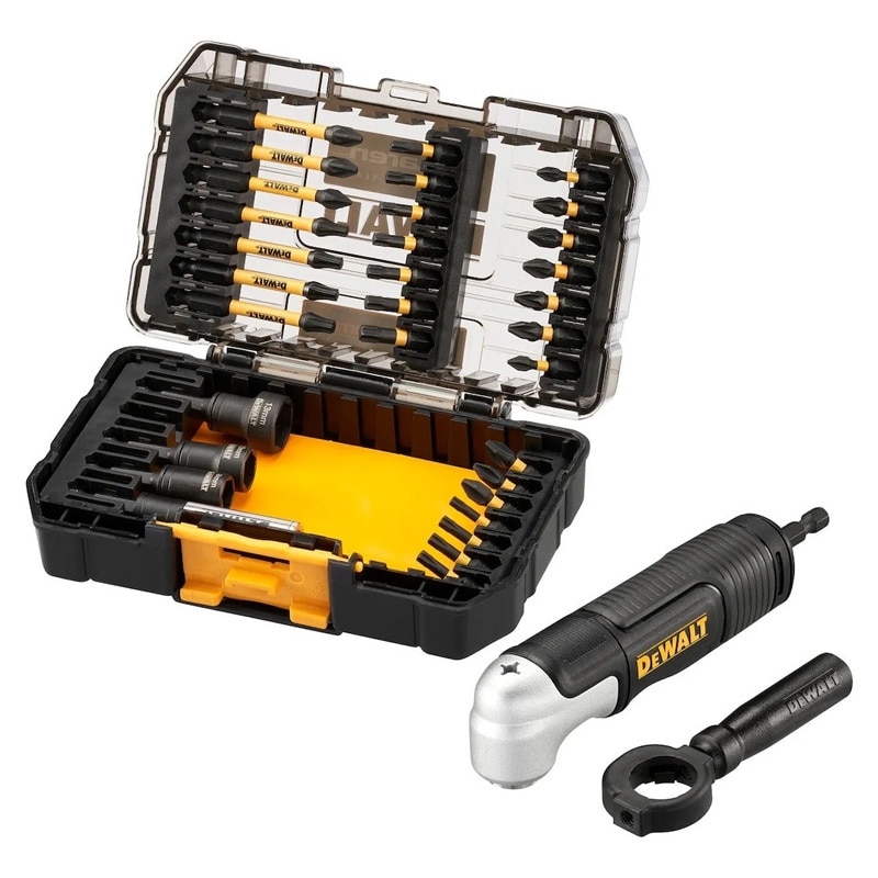 Set 33 piese, adaptor unghiular Flextorq si biti, Dewalt