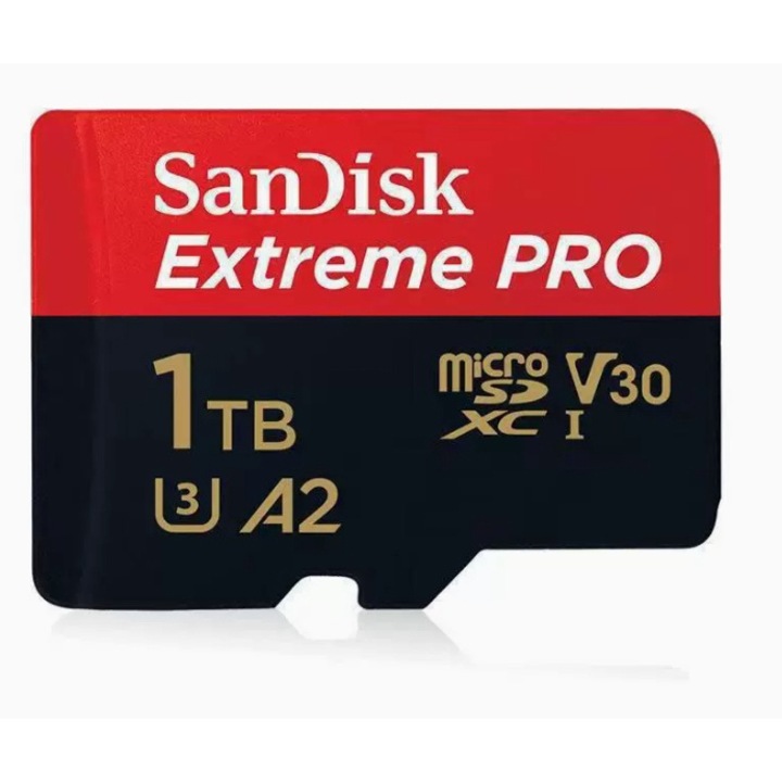 Карта памет SanDisk Extreme microSDXC 1024GB, до 190MB/s & 130MB/s Скорости на четене/запис A2 C10 V30 UHS-I U3 + SD адаптер