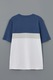 LC WAIKIKI, Tricou colorblock cu decolteu la baza gatului, Alb, Indigo, S