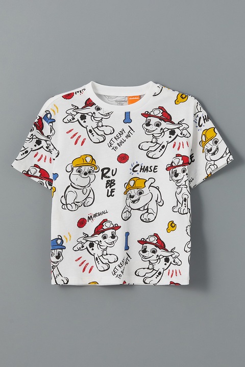 LC WAIKIKI, Tricou cu imprimeu grafic, Rosu/Alb/Galben