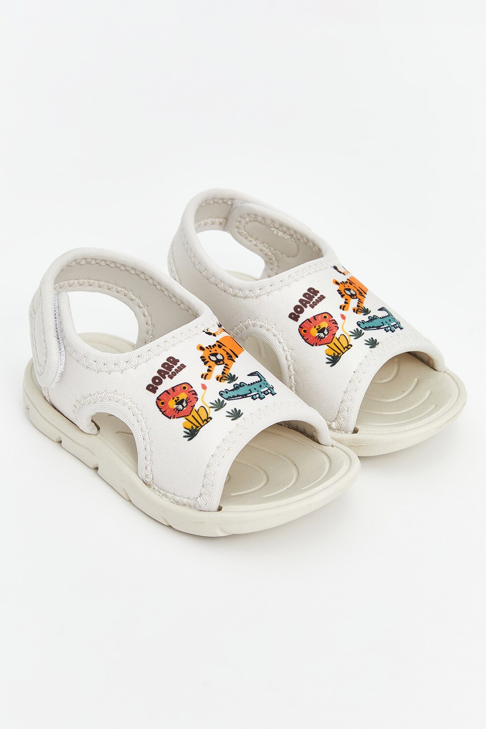 LC WAIKIKI, Sandale cu velcro si model grafic, Portocaliu, Corai
