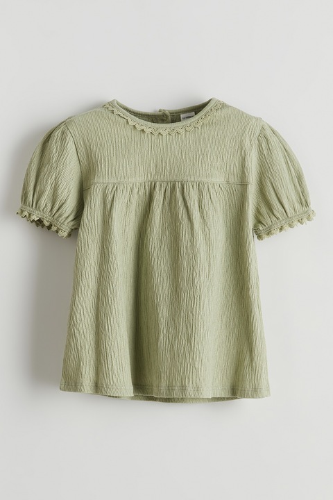 LC WAIKIKI, Bluza din amestec de bumbac cu maneci scurte, Kaki, 80-92 CM