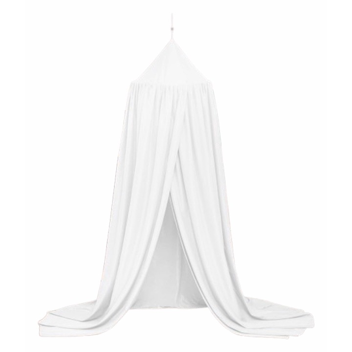 Baldachin rotund SESAMIS, alb, 450x230x56 cm, poliester, impermeabil, tematic printesa, decor pentru camera copiilor