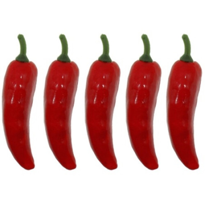 Set 25 legume ardei rosu pentru decor din plastic, Clini 3X-0203