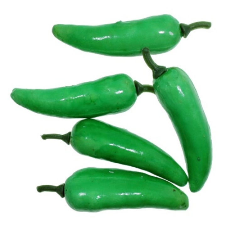 25 db zöldpaprika zöldség készlet műanyag díszítéshez, Clini