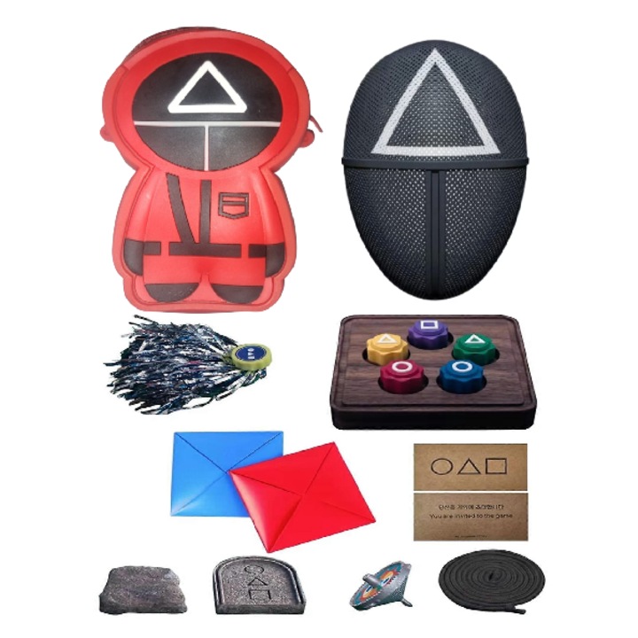 Gentuta soldat triunghi cu masca si un joc VICTINY®(jocul este unul din gong-ji / jebi kicks / biseokchiji / paeng-y / ddakji )