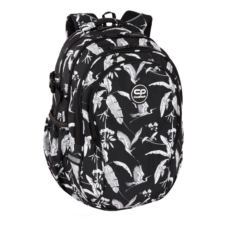 Ученическа раница CoolPack, Factor, Zanzi, 32 x 46 x 17 cm, Черно-бяла