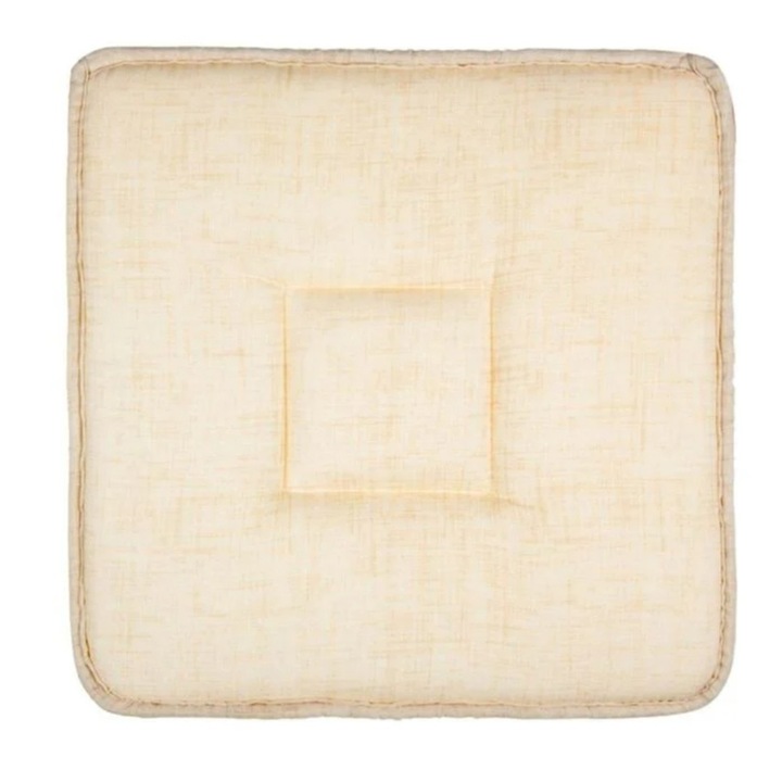 Perna scaun, cu doua fete, ecru, 39x39x3cm