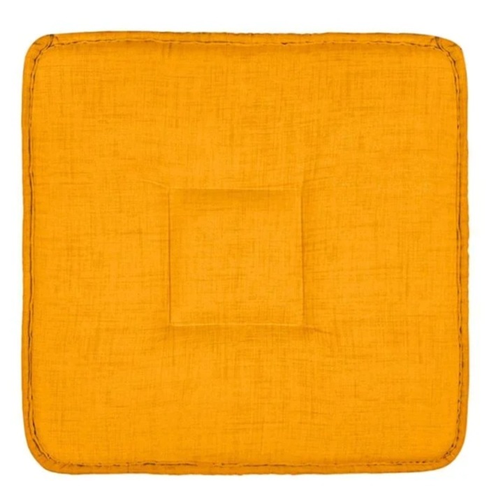 Perna scaun, cu doua fete, galben mustar, 39x39x3cm