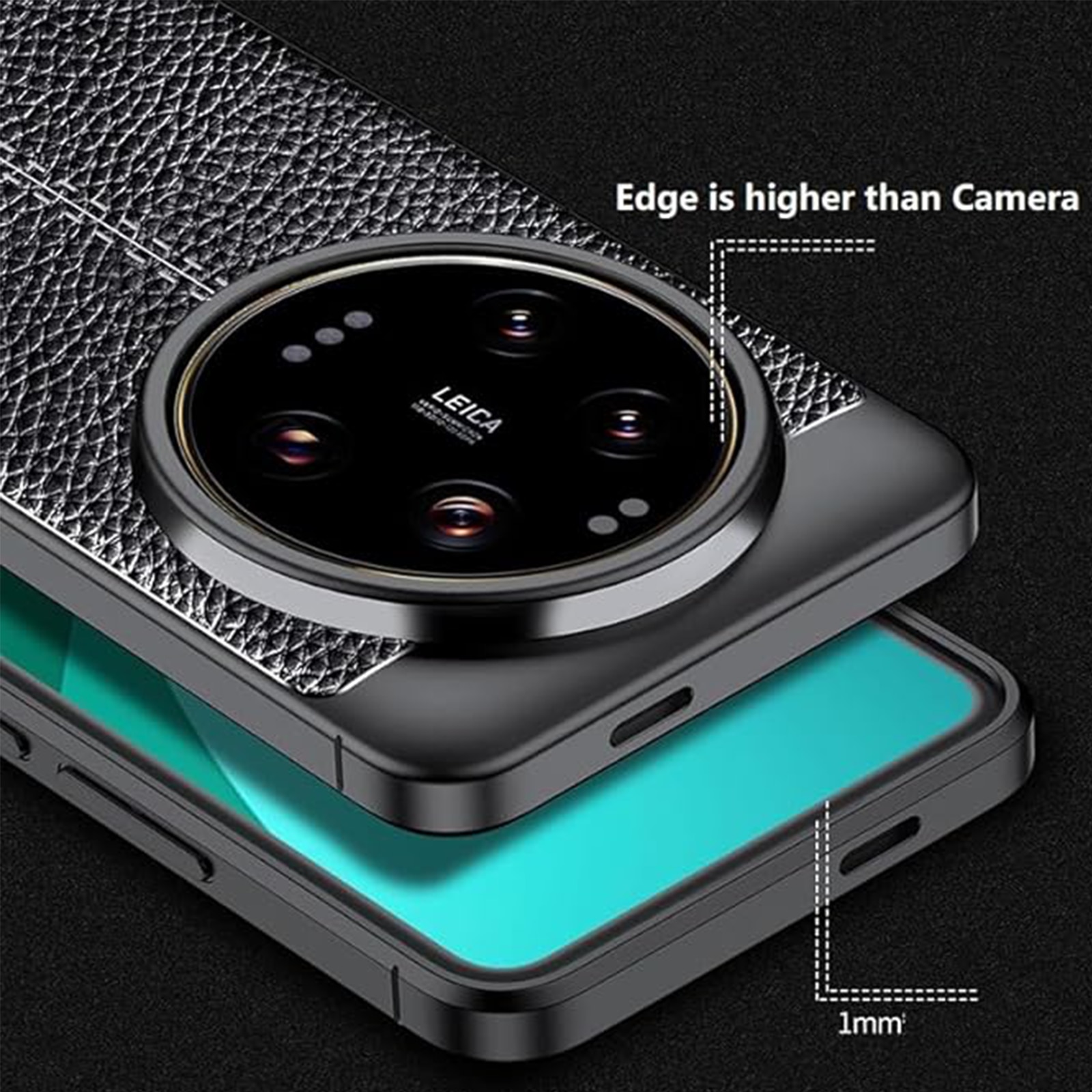 Husa telefon TREXORA pentru Huawei Magic7 Pro, textura Litchi, neagra, TPU