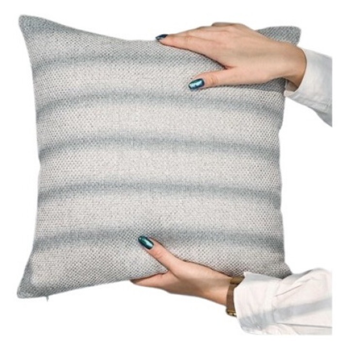 Fata de perna decorativa, Molly, 40x40 cm, Poliester, Fermoar, Gri deschis, 293301758