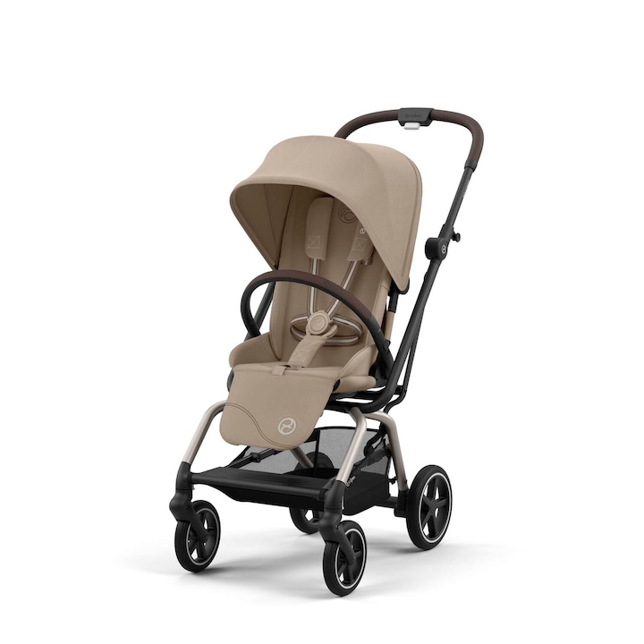 Бебешка количка Cybex Gold EEZY S Twist+ 2 TPE/Almond Beige, Компактна, Кафява рамка, Бежов