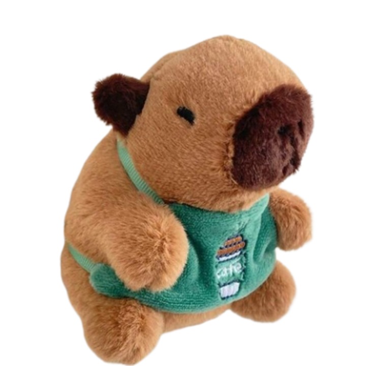 Престилка за кафе Capybara, Плюшена играчка, VICTINY® кафява, 10 см