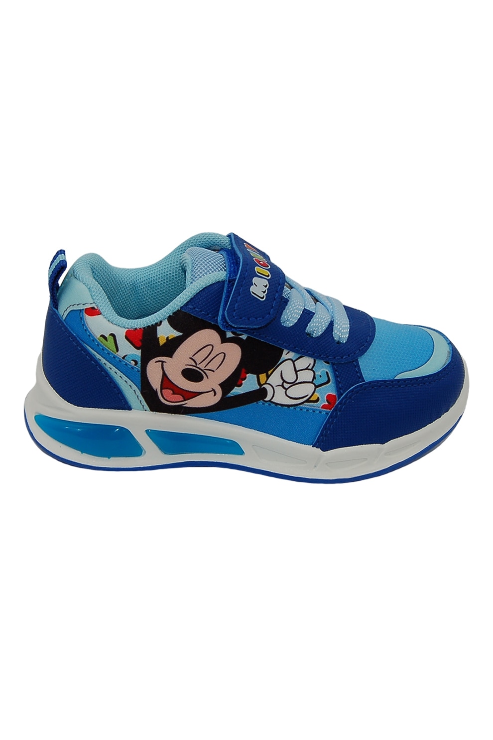 Walt Disney, Pantofi sport cu LED-uri Mickey Mouse, Rosu, Negru, Albastru, 30 EU