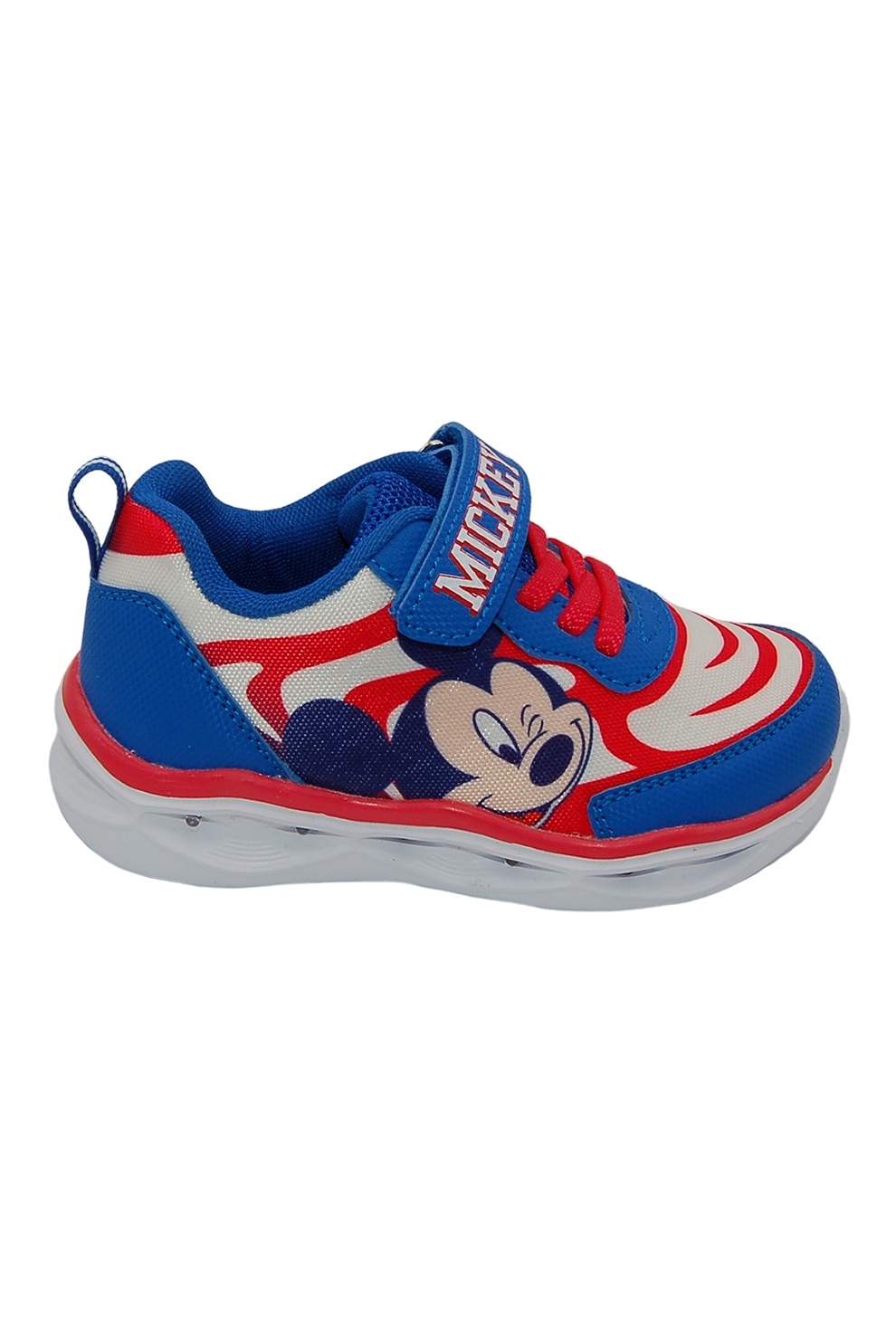 Walt Disney, Pantofi sport cu LED-uri Mickey Mouse, Rosu, Albastru, Crem, 27 EU