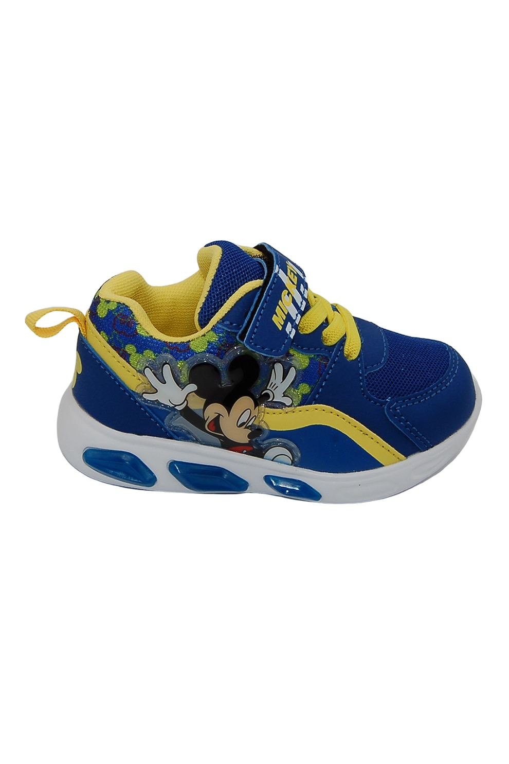 Walt Disney, Pantofi sport cu LED-uri Mickey Mouse, Galben, Albastru inchis, 21 EU