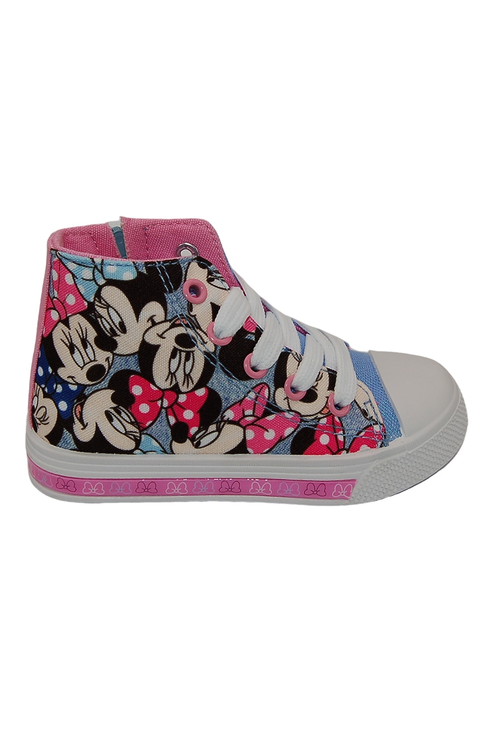 Walt Disney, Tenisi high-top cu LED-uri Minnie Mouse, Negru, Roz, Albastru, 27 EU